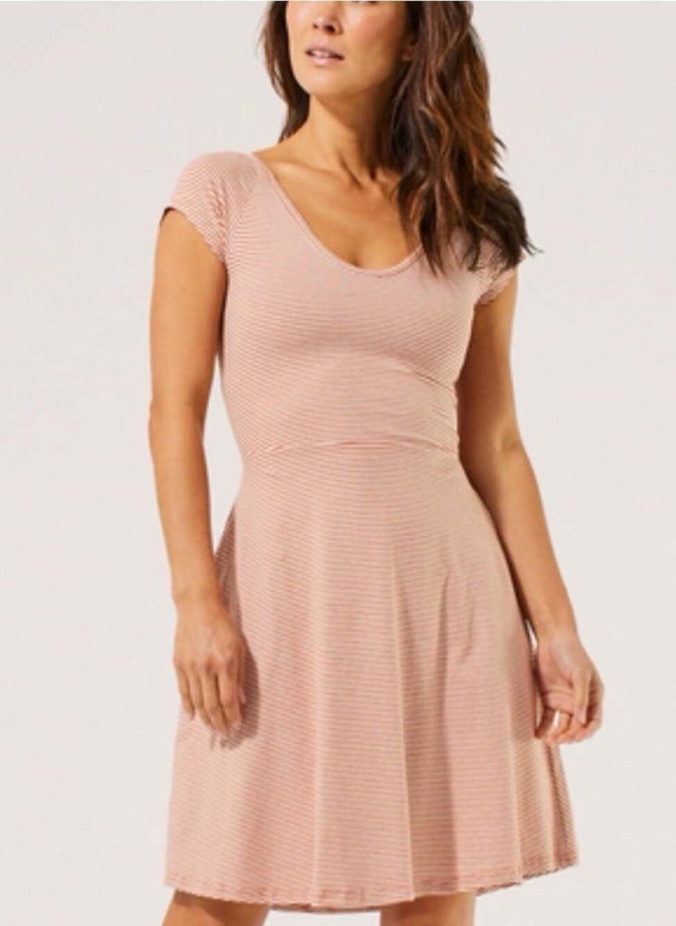 Pact Orange Striped Mini Dress